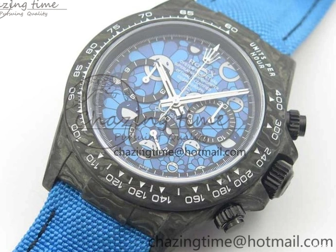On Daytona Blue Strap Edition Blue DIW Dial Best Carbon A7750 WWF Nylon V2 0122